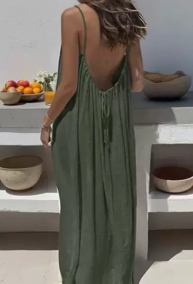 Women's Spaghetti Strap Dress – Flowy Sleeveless Summer Dress