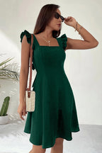 Women's Fit & Flare Mini Dress – Ruffle Strap Day Dress