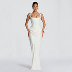 Women's Deep V-Neck Maxi Dress – Fitted Occasion Dress
