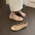 Women's Ballet Flats with Decorative Bow and Soft Insole