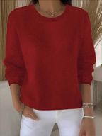 Women's Winter Knit Sweater – Relaxed Long Sleeve Sweater