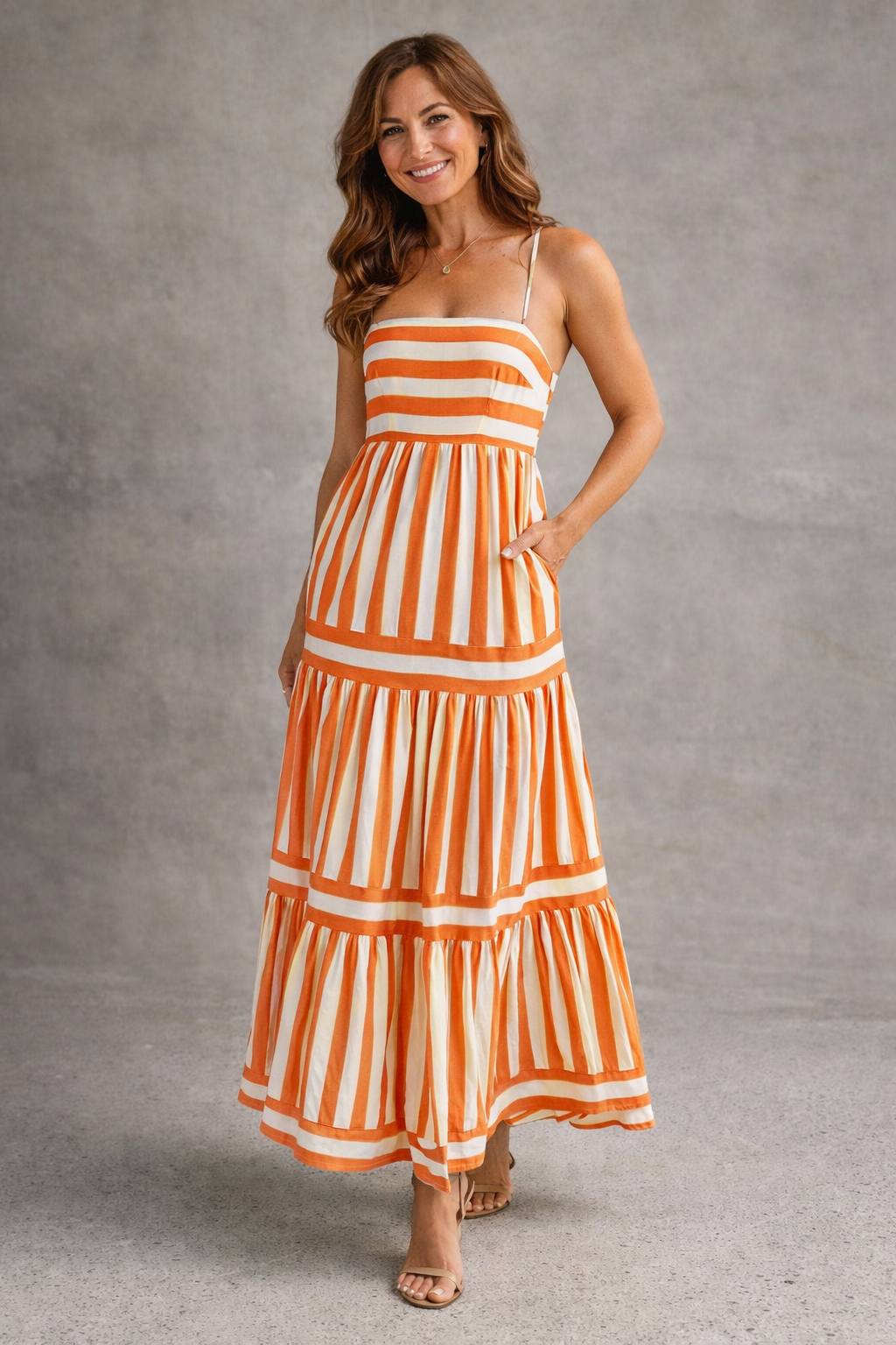 Women's Striped Vacation Maxi Dress – Resort Summer Dress