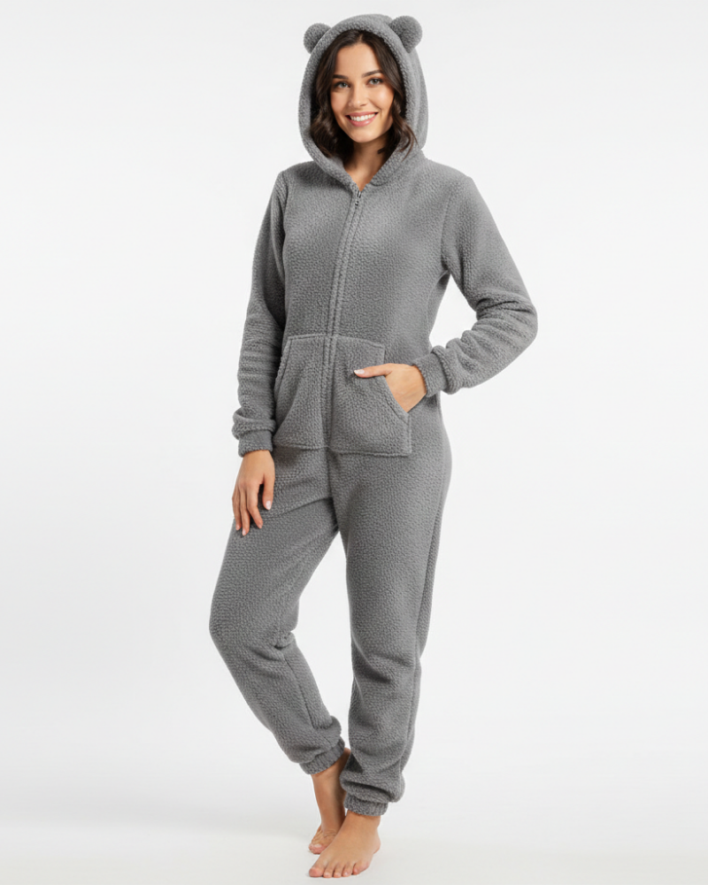 Women's Hooded Fleece Jumpsuit – Comfort Casual Jumpsuit – Kelsey