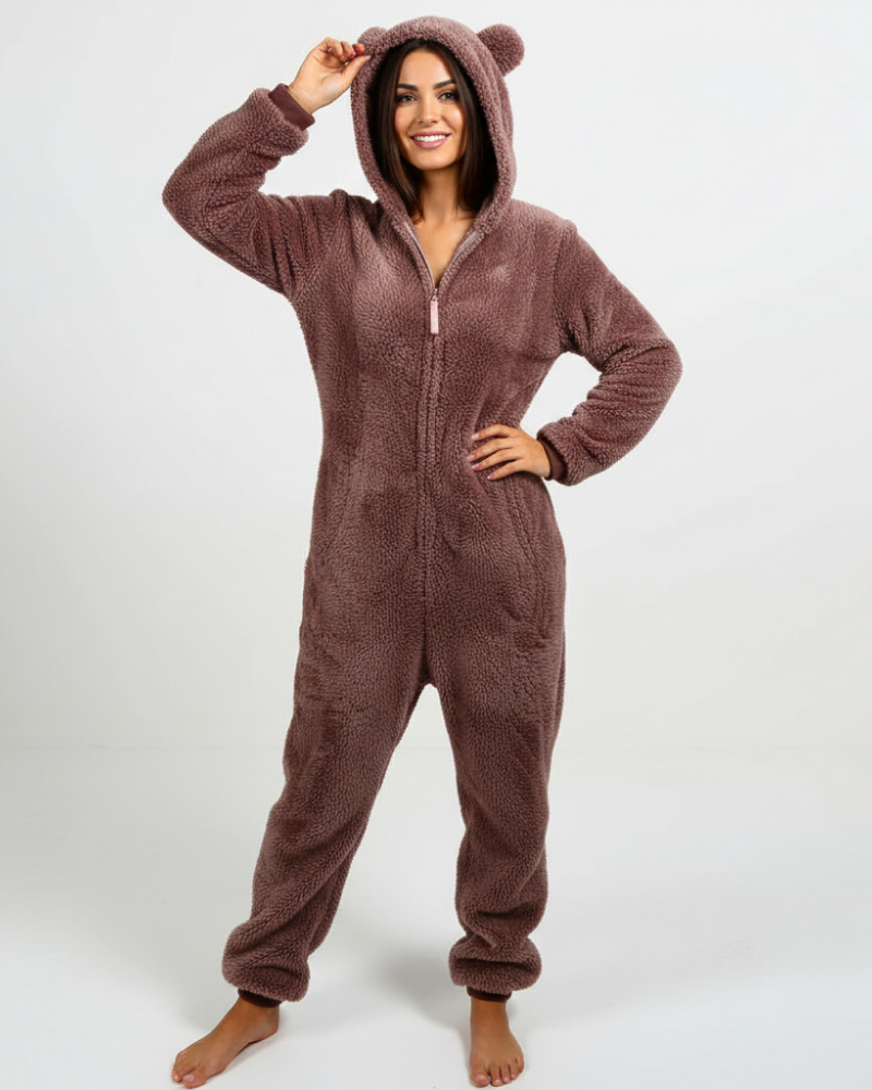 Women's Hooded Fleece Jumpsuit – Comfort Casual Jumpsuit – Kelsey