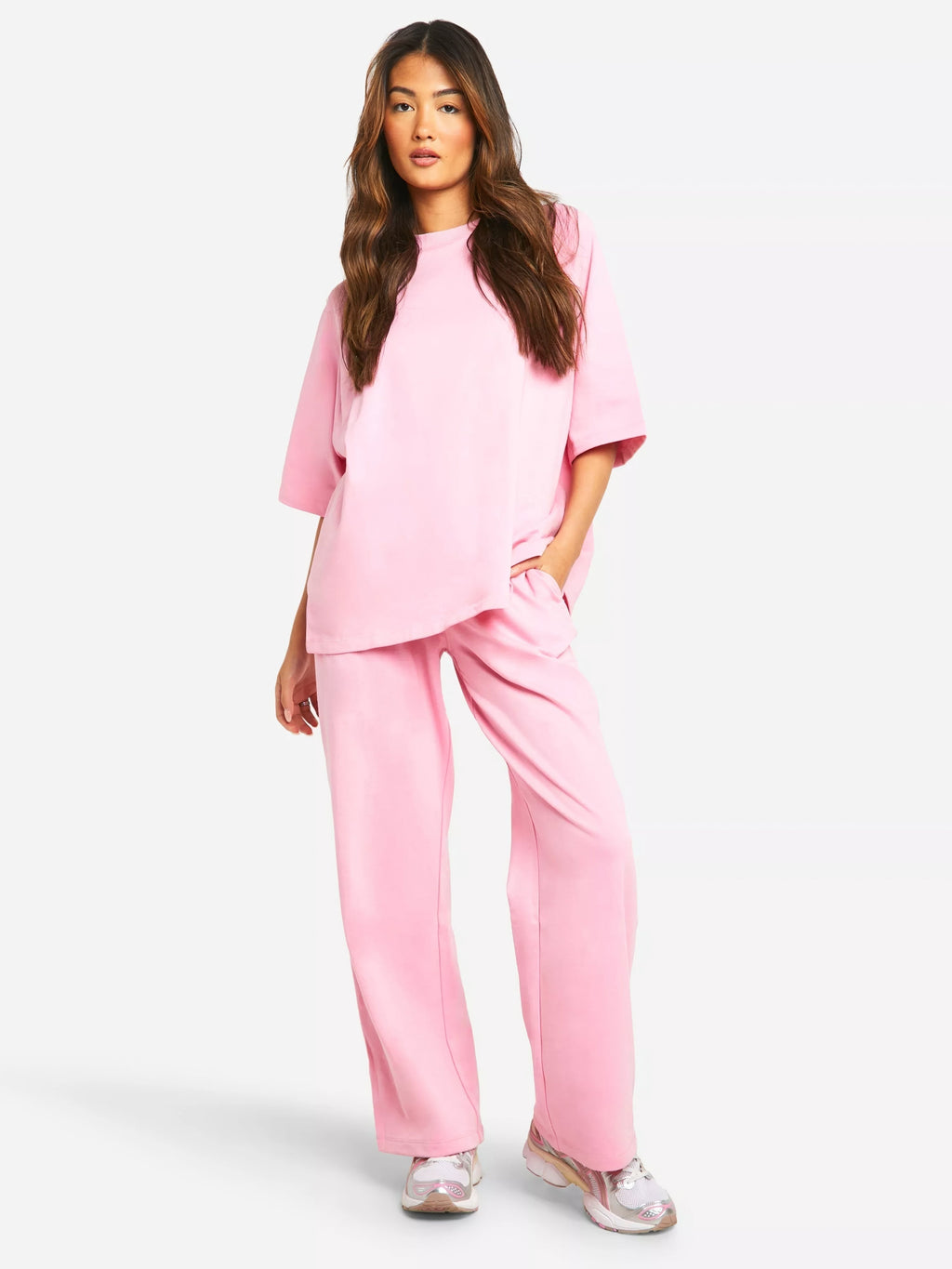 Women's Relaxed Lounge Set – Oversized Wide Leg Set