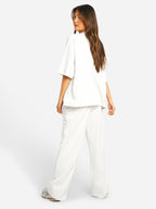 Women's Relaxed Lounge Set – Oversized Wide Leg Set