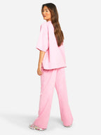 Women's Relaxed Lounge Set – Oversized Wide Leg Set