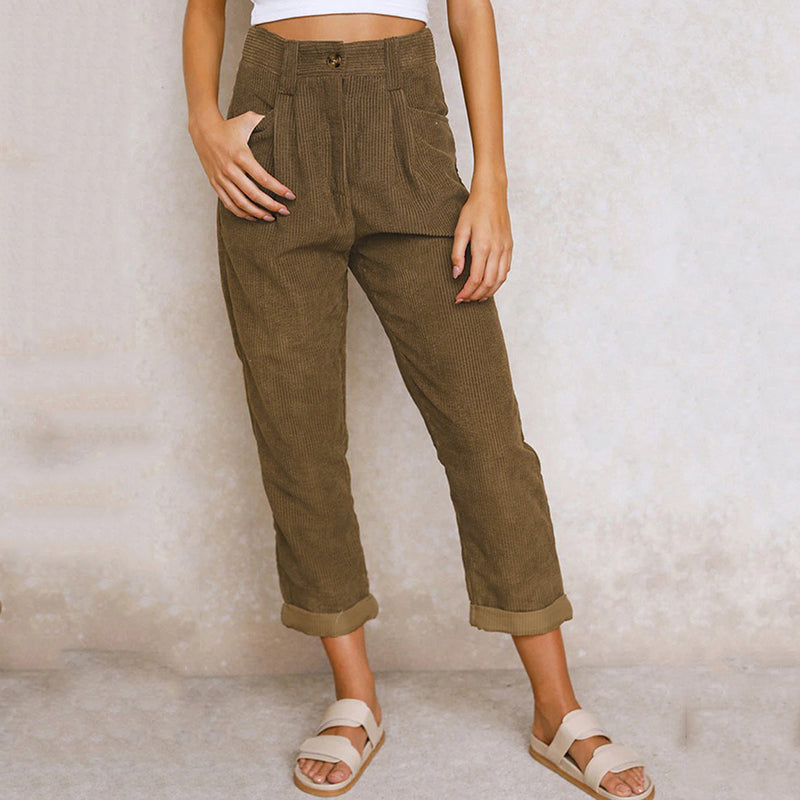 Women's Straight Leg Corduroy Pants – Casual Everyday Pants