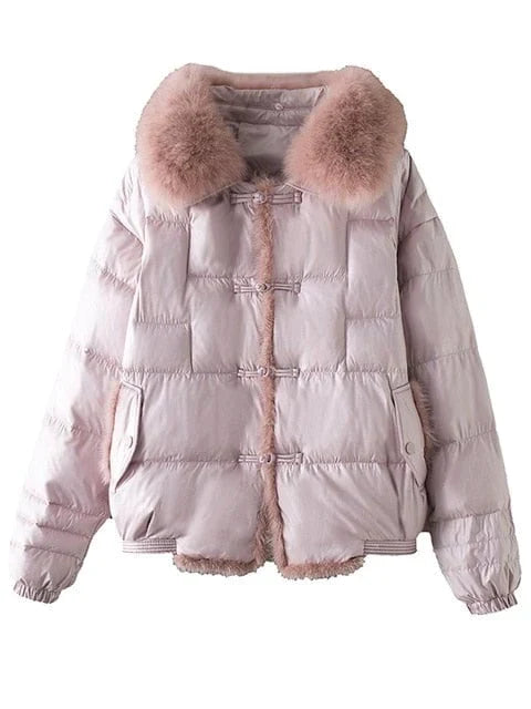 Women's Oversized Puffer Jacket – Relaxed Vintage Winter Jacket