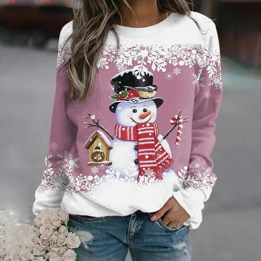 Women's Snowman Christmas Sweater – Festive Holiday Knit Sweater