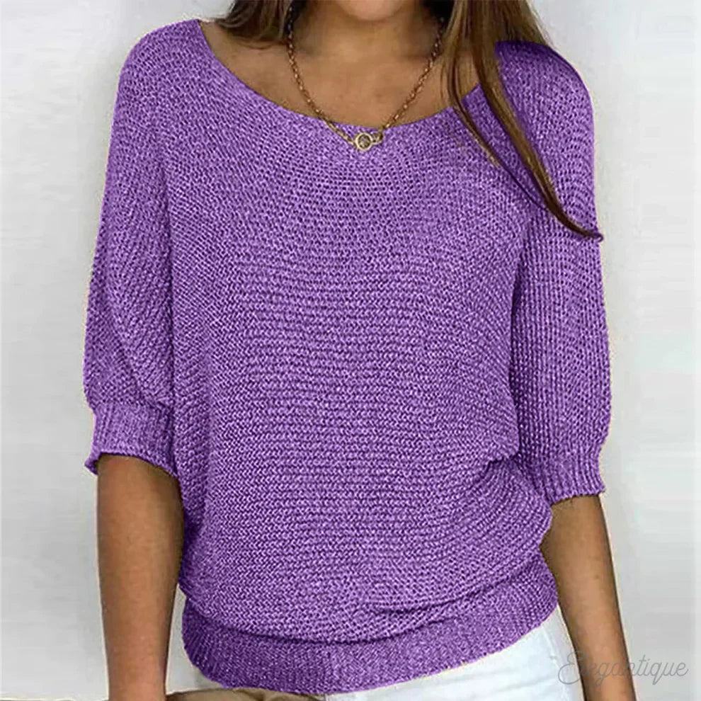 Women's Cross Knit Sweater – Relaxed Fit Winter Sweater
