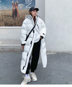 Women's Long Hooded Parka – Zip-Up Pocket Winter Coat
