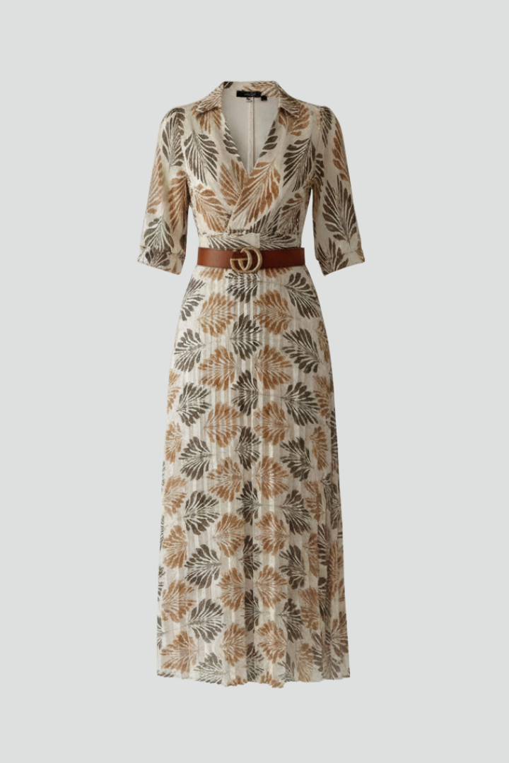 Women's Printed Maxi Dress – Elbow Sleeve Boho Dress