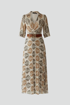 Women's Printed Maxi Dress – Elbow Sleeve Boho Dress