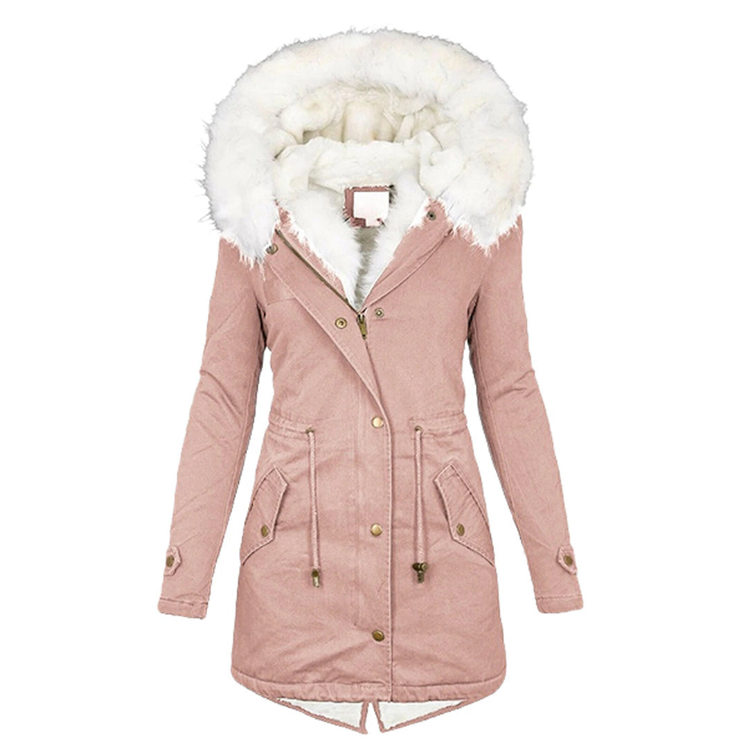 Women's Fleece Lined Winter Jacket – Hooded Wind Resistant Cold Weather Coat