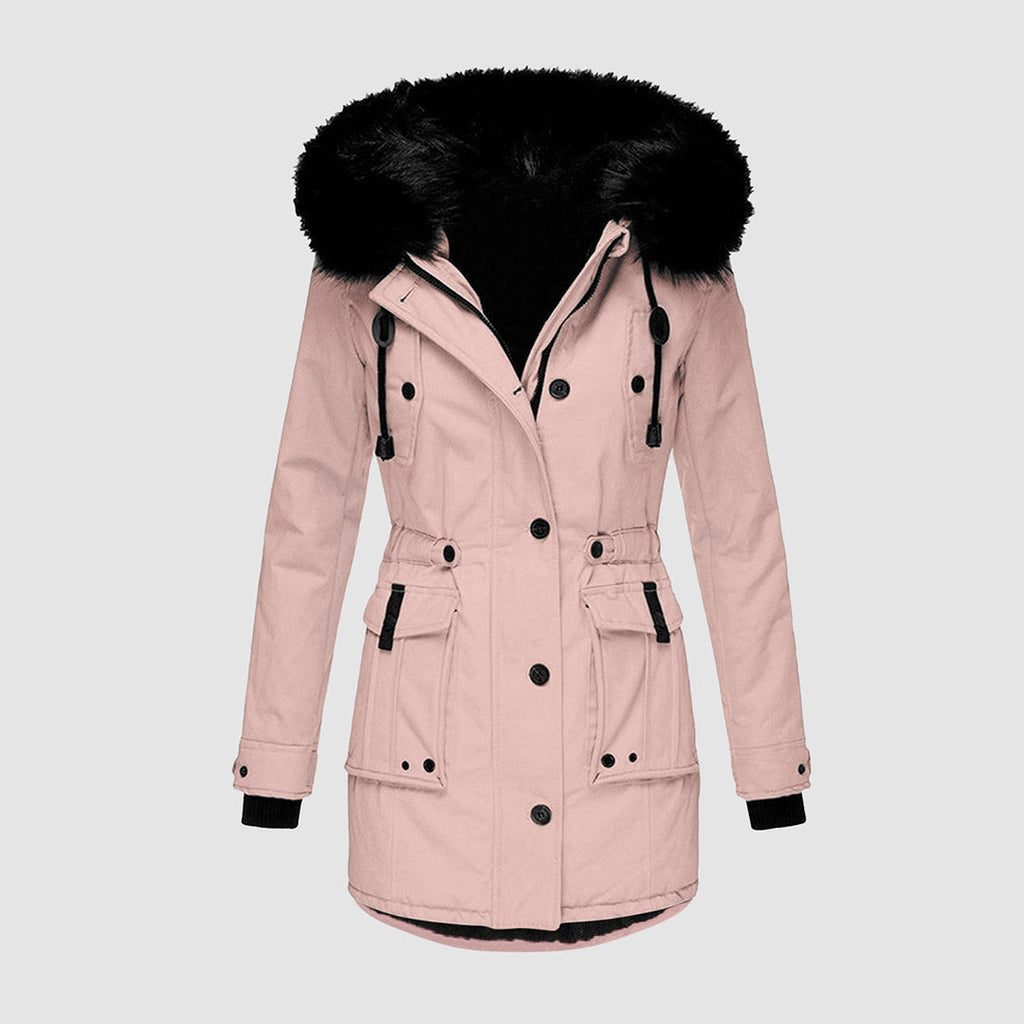 Women's Hooded Quilted Winter Coat – Waterproof Padded Longline Jacket