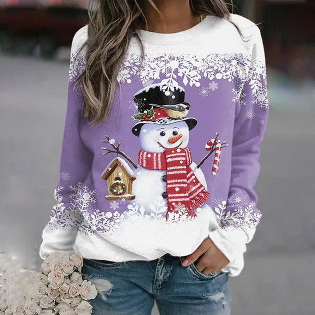 Women's Snowman Christmas Sweater – Festive Holiday Knit Sweater