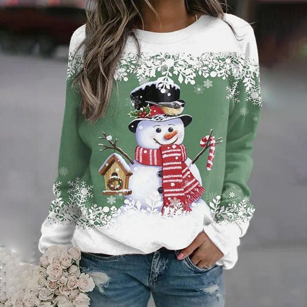 Women's Snowman Christmas Sweater – Festive Holiday Knit Sweater