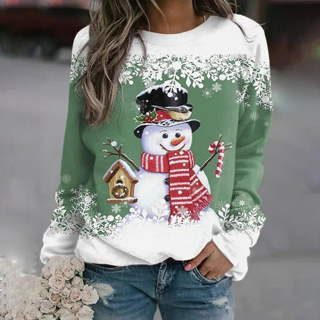 Women's Snowman Christmas Sweater – Festive Holiday Knit Sweater