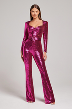 Women's Sequin Party Jumpsuit – Sparkle Fitted Evening Jumpsuit