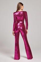 Women's Sequin Party Jumpsuit – Sparkle Fitted Evening Jumpsuit