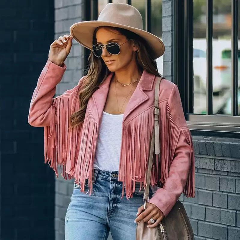 Women's Fringe Jacket – Cropped Statement Layering Jacket