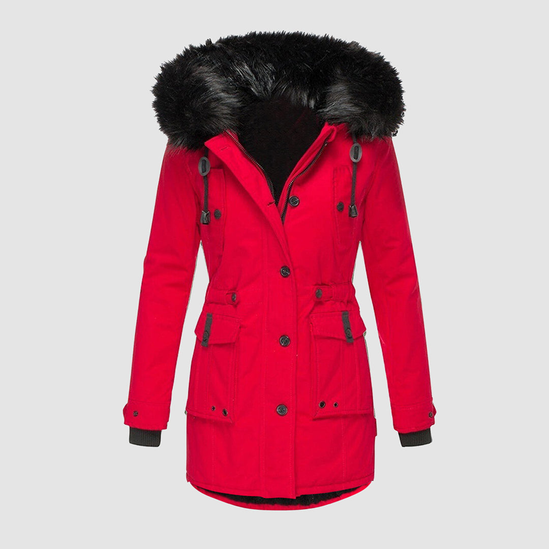 Women's Hooded Quilted Winter Coat – Waterproof Padded Longline Jacket