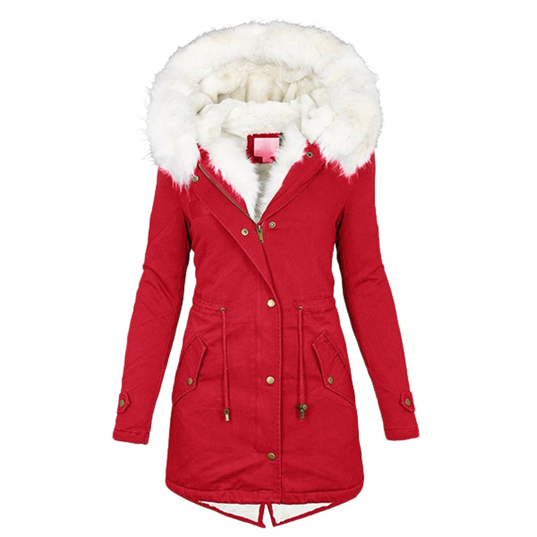 Women's Fleece Lined Winter Jacket – Hooded Wind Resistant Cold Weather Coat