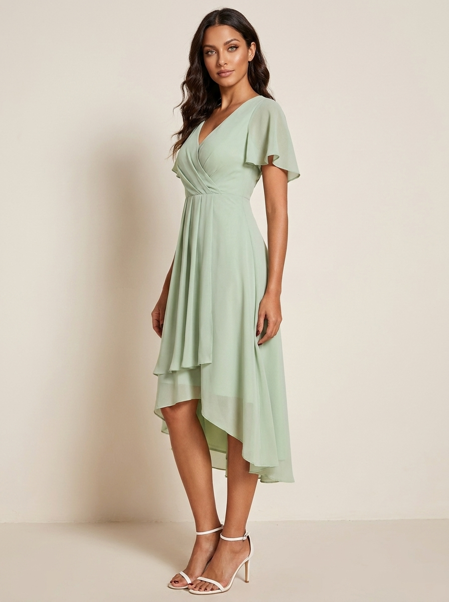 Women's Lace Midi Dress – Romantic Fitted Wedding Guest Occasion Dress