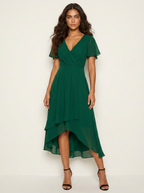 Women's Lace Midi Dress – Romantic Fitted Wedding Guest Occasion Dress