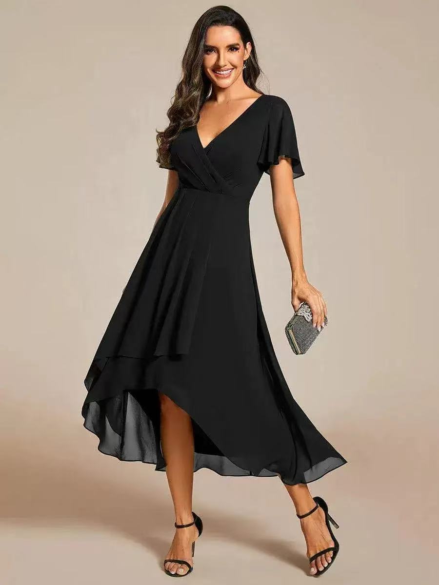 Women's Lace Midi Dress – Romantic Fitted Wedding Guest Occasion Dress