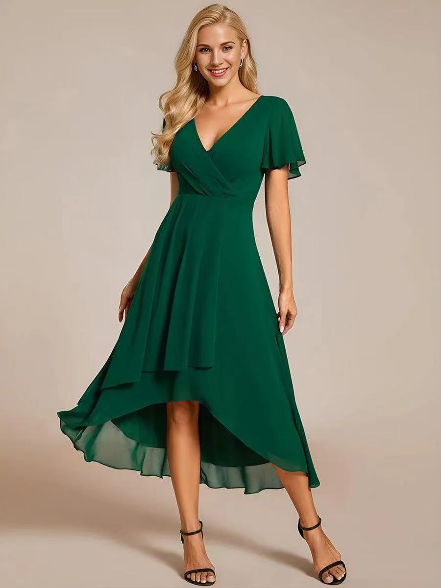 Women's Lace Midi Dress – Romantic Fitted Wedding Guest Occasion Dress