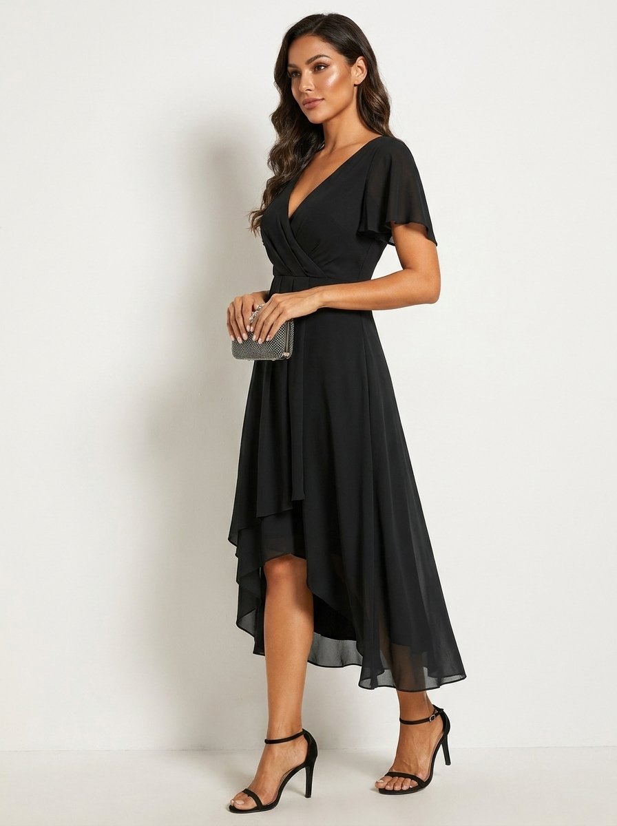 Women's Lace Midi Dress – Romantic Fitted Wedding Guest Occasion Dress