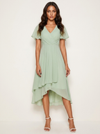 Women's Lace Midi Dress – Romantic Fitted Wedding Guest Occasion Dress
