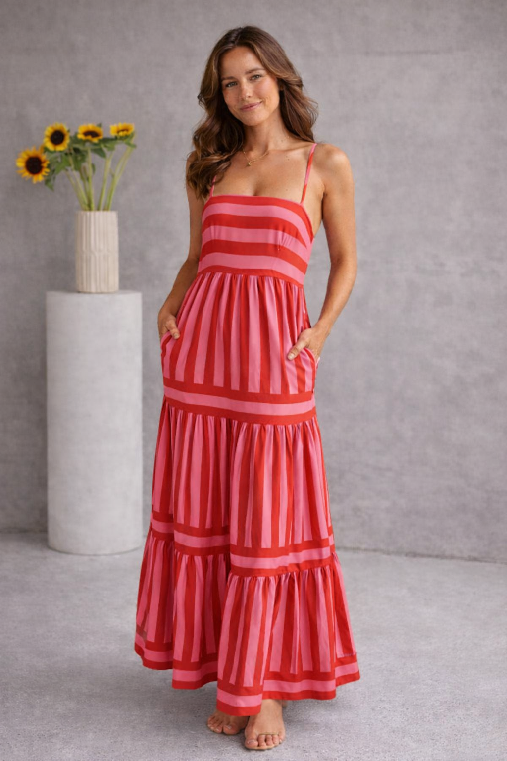 Women's Striped Vacation Maxi Dress – Resort Summer Dress