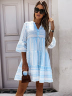 Women's Printed Boho Ruffle Dress – Colourful Summer Dress