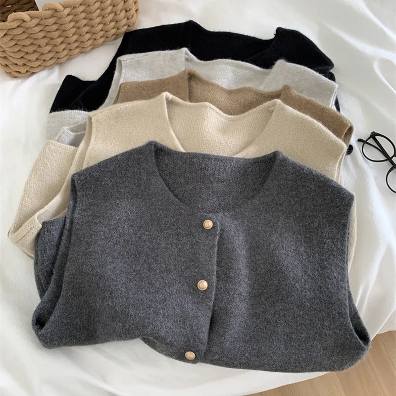 Women's Button Front Sweater Vest – Sleeveless Layering Knit Vest