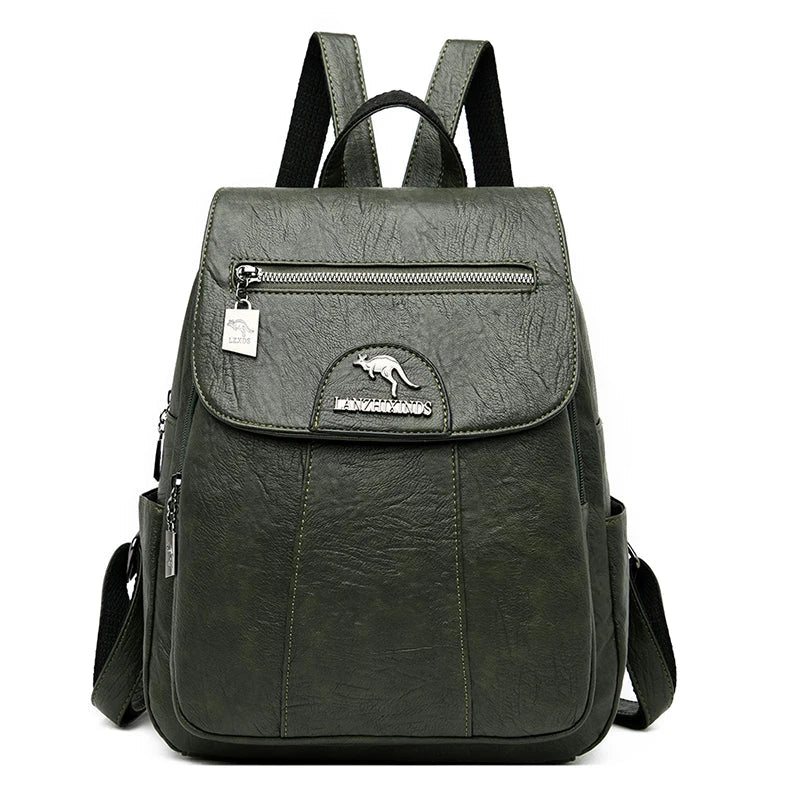 Women's Anti-Theft Faux Leather Backpack – Large Capacity Backpack – Charlotte