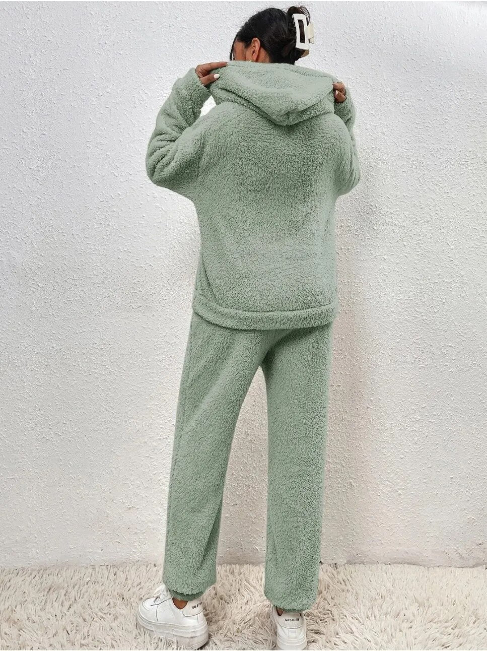 Women's Hooded Teddy Set – Plush Fleece Lounge Suit