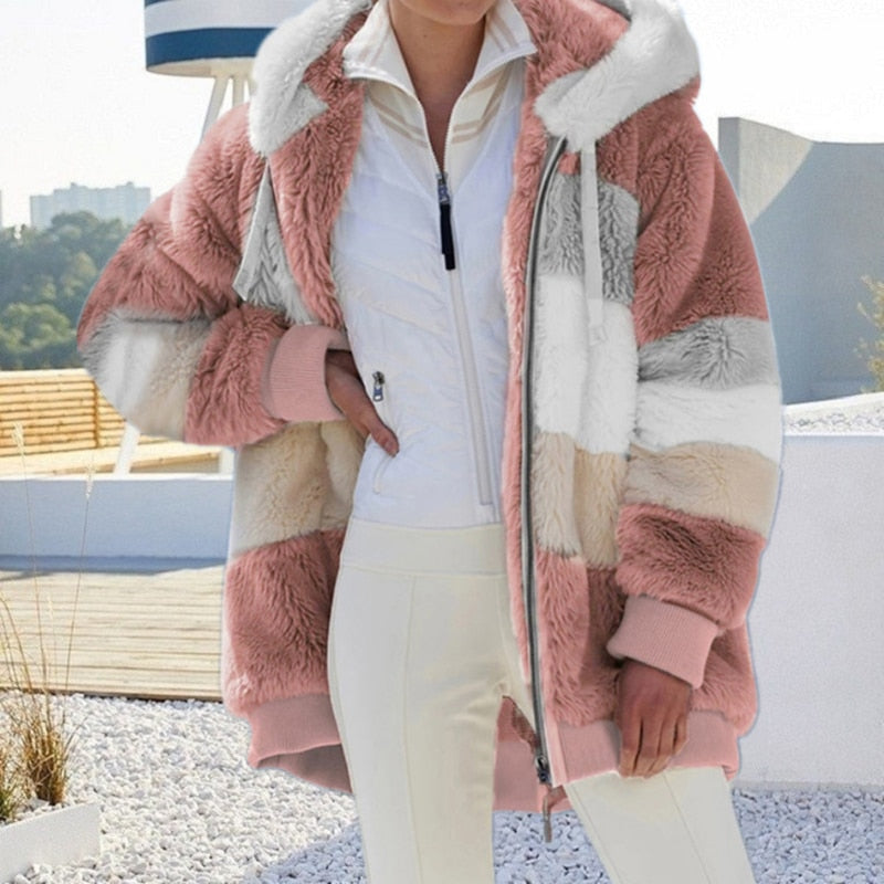 Women's Hooded Fleece Vest – Plush Zip-Up Winter Gilet