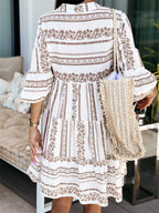 Women's Printed Boho Ruffle Dress – Colourful Summer Dress