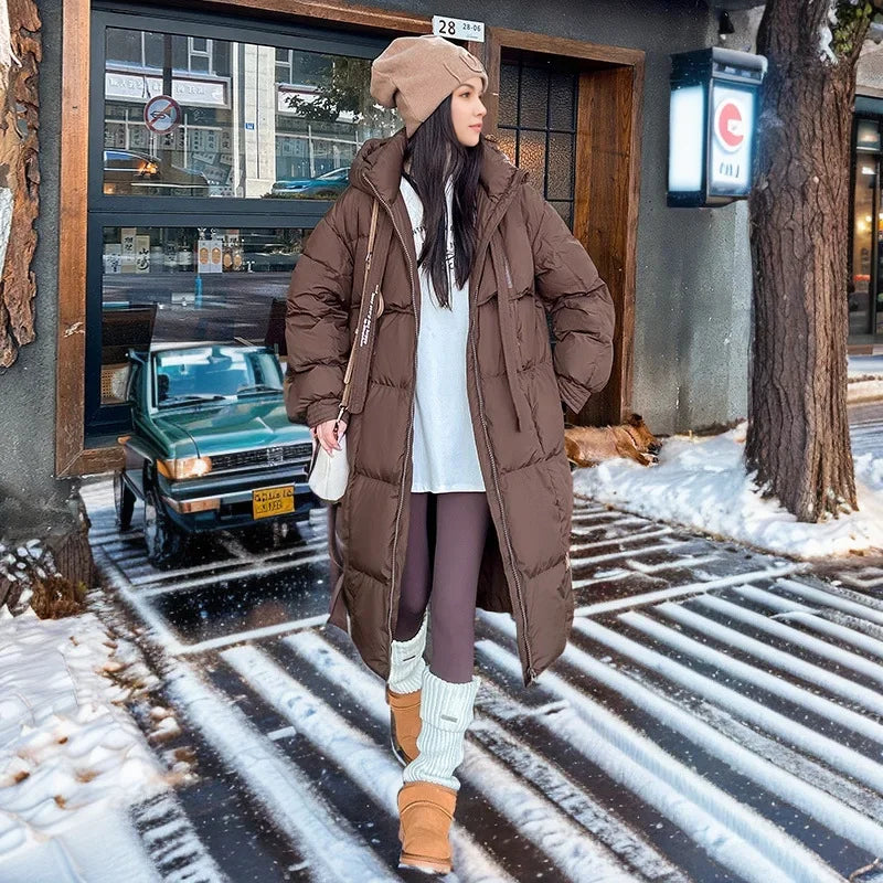 Women's Long Hooded Parka – Quilted Cold Weather Winter Coat