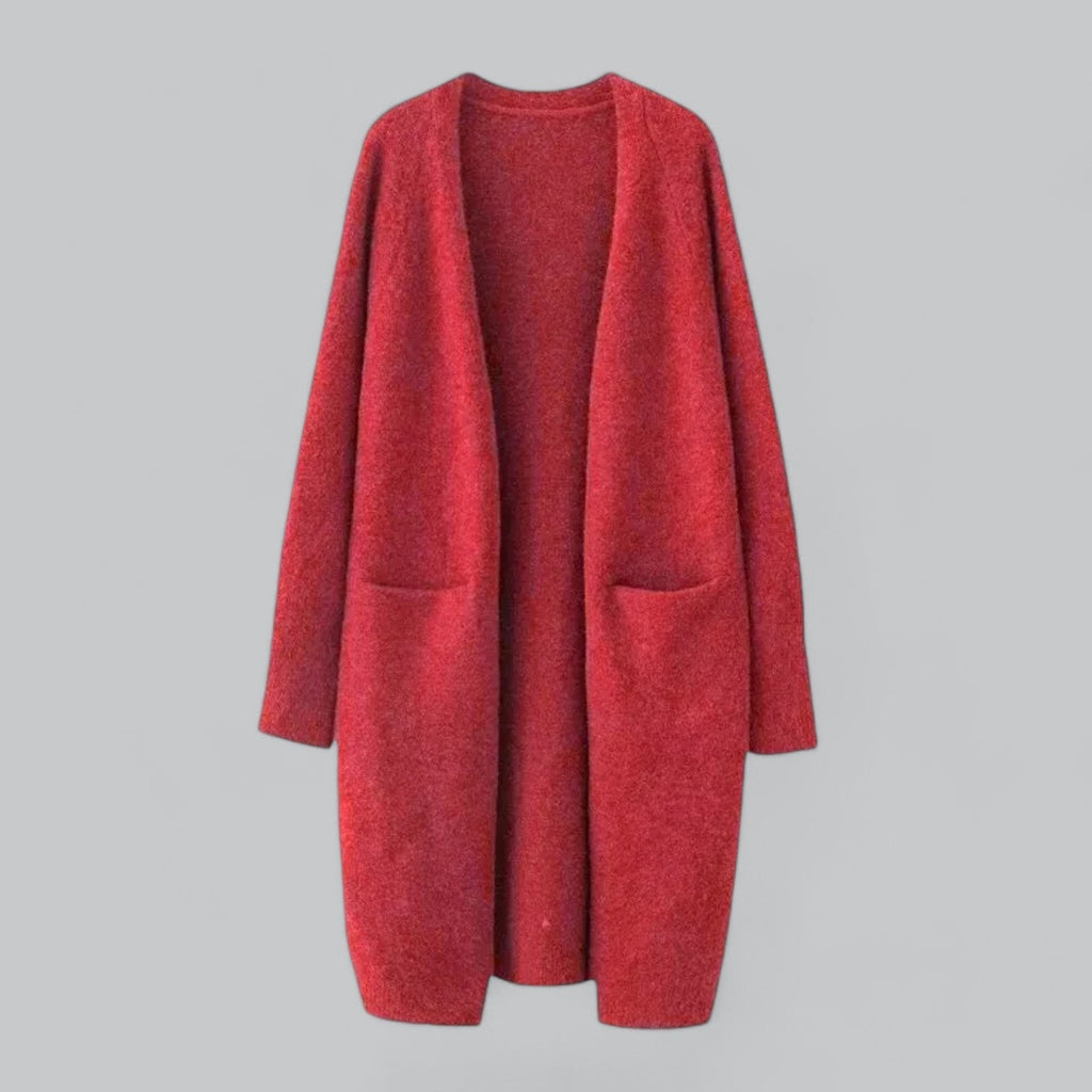 Women's Classic Longline Cardigan – Relaxed Open Front Cardigan