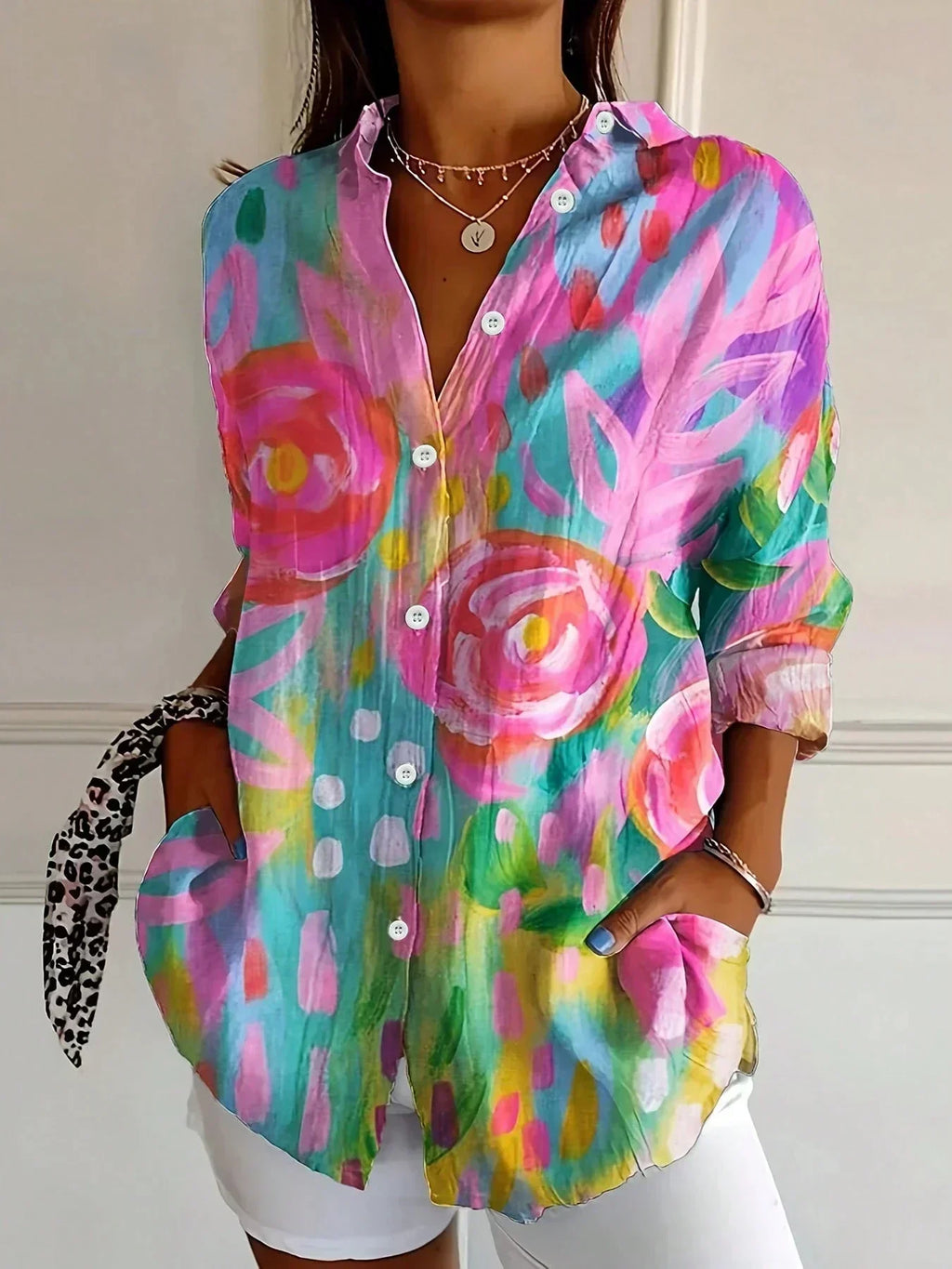 Women's Printed Summer Blouse – Relaxed Fit Blouse