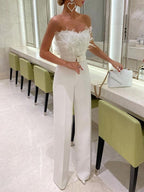 Women's Wide Leg Evening Jumpsuit – Flowy Long Party Jumpsuit