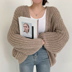 Women's Chunky Knit Cardigan – Relaxed Open Front Cardigan