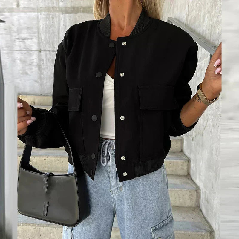 Women's Tailored Casual Jacket – Short Structured Everyday Jacket