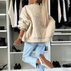 Women's Puffer Bomber Jacket – Oversized Quilted Jacket