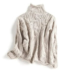 Women's Winter Knit Sweater – Cozy Long Sleeve Pullover