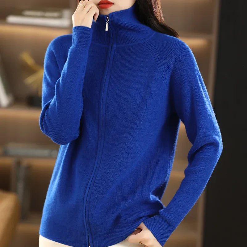 Women's Zip-Up Cardigan – Double Zip Knit Cardigan